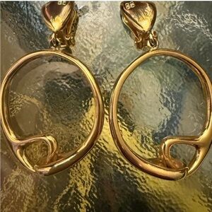 Givenchy Gorgeous Vintage Rare Hoop Knot Artistic Look Clip Earrings glamorous
